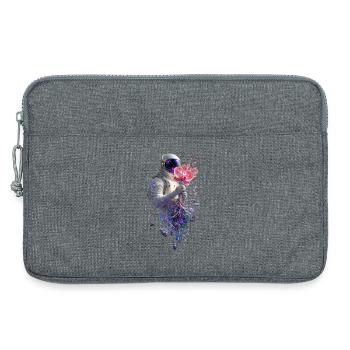 Kosmische Astronautin und Orchidee - Laptoptasche 13" - Grau meliert - Vorne