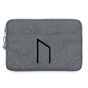 Uruz Rune Black – Viking Futhark Norse - Sacoche pour ordinateur portable 13 pouces - gris chiné - Devant