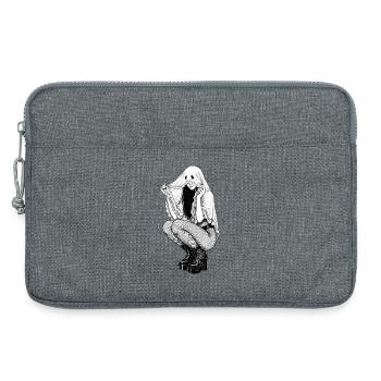 Silhouette gothique Pin-up Fantôme - Sacoche pour ordinateur portable 13 pouces - gris chiné - Devant