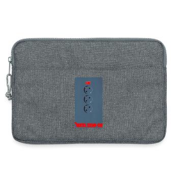 Trois douilles sur fond bleu - Sacoche pour ordinateur portable 13 pouces - gris chiné - Devant