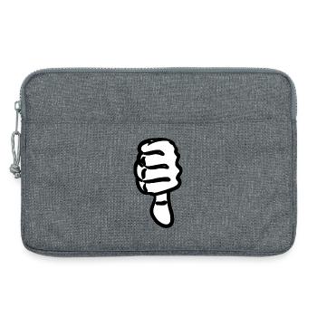 Silhouette abstraite des mains - Sacoche pour ordinateur portable 13 pouces - gris chiné - Devant