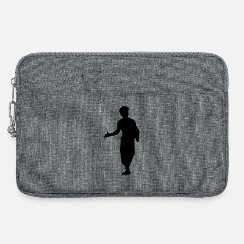 Bruce Lee und Action Kung Fu Escrima Schattenfigur - Laptoptasche 13" - Grau meliert