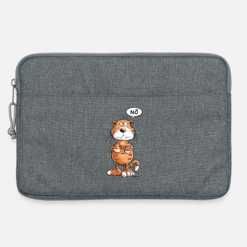 Mürrische Nö Katze I Katzenmotiv Comic Statement - Laptoptasche 13" - Grau meliert