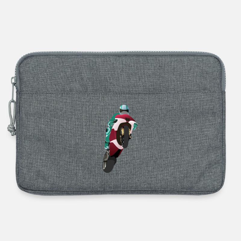 Wheelie extrem mit Motorrad beim Rennen - Laptoptasche 13" - Grau meliert
