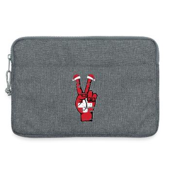 Drapeau de la Suisse Noël Symbole de la paix utilisé - Sacoche pour ordinateur portable 13 pouces - gris chiné - Devant