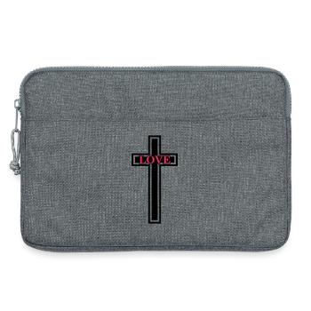 Croix Amour Chrétien - Sacoche pour ordinateur portable 13 pouces - gris chiné - Devant