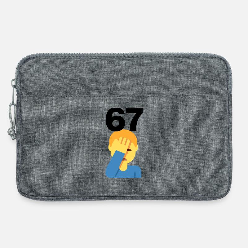 67? FACEPALM, SIX SEVEN TREND. WAS SOLL DAS? 🤔 - Laptoptasche 13" - Grau meliert