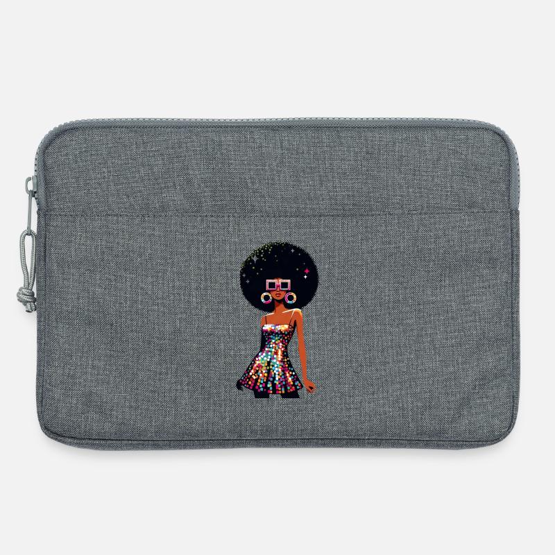 Disco Afro Glam Sequins Design - Laptoptasche 13" - Grau meliert