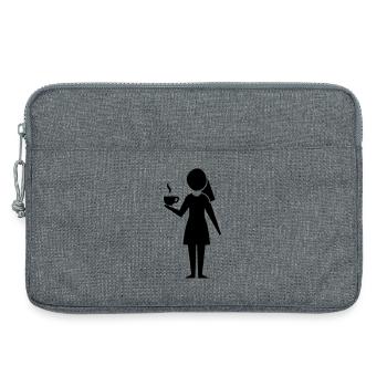 Coffee Woman - Laptop bag 13" - heather grey - Front