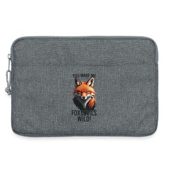 Fox Devils Wild – Fuchs Humor Design - Laptoptasche 13" - Grau meliert - Vorne