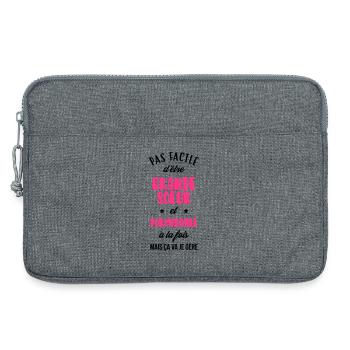 Soeur Soeurette Frère Naissance Bébé Sœur - Sacoche pour ordinateur portable 13 pouces - gris chiné - Devant