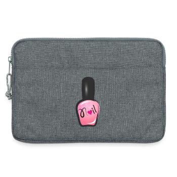 vernis rose à ongles dans le style graffiti avec coeur - Sacoche pour ordinateur portable 13 pouces - gris chiné - Devant
