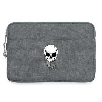 Crâne dégoulinant - Sacoche pour ordinateur portable 13 pouces - gris chiné - Devant