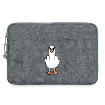 Mouette majeur insulte doigt puant vilain - Sacoche pour ordinateur portable 13 pouces - gris chiné - Devant