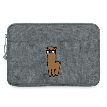 Alpaca Llama Sunglasses Smart Funny Cool Animal - Laptop bag 13" - heather grey - Front