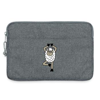 Sheep Tired Exhausted Sad Yoga Tree Pose Comic - Laptop bag 13" - heather grey - Front