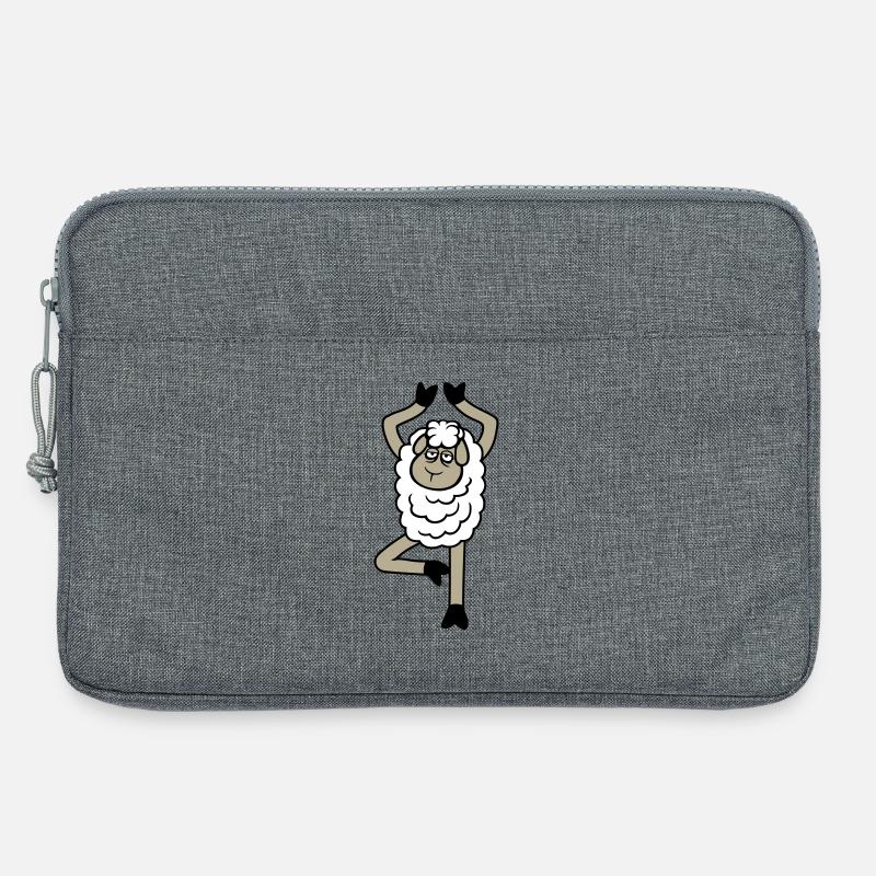 Schaf Müde Erschöpft Traurig Yoga Baum Pose Comic - Laptoptasche 13" - Grau meliert
