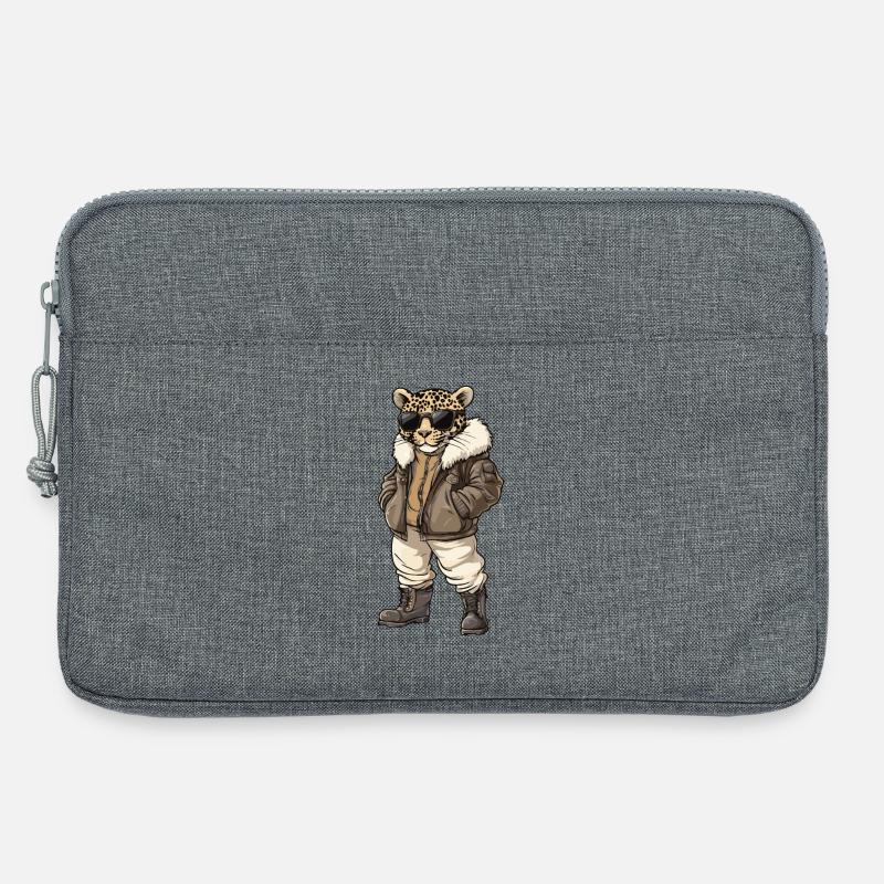 Leopard Cool Winter - Laptoptasche 13" - Grau meliert