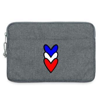 CŒUR. CŒURS. SAINT VALENTIN. LOVE. AMOUR. COUPLE.  - Sacoche pour ordinateur portable 13 pouces - gris chiné - Devant