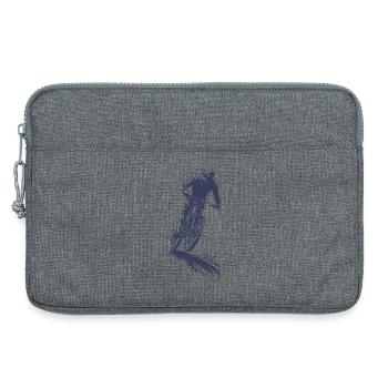 Mountain bike silhouette in jump - Laptop bag 13" - heather grey - Front