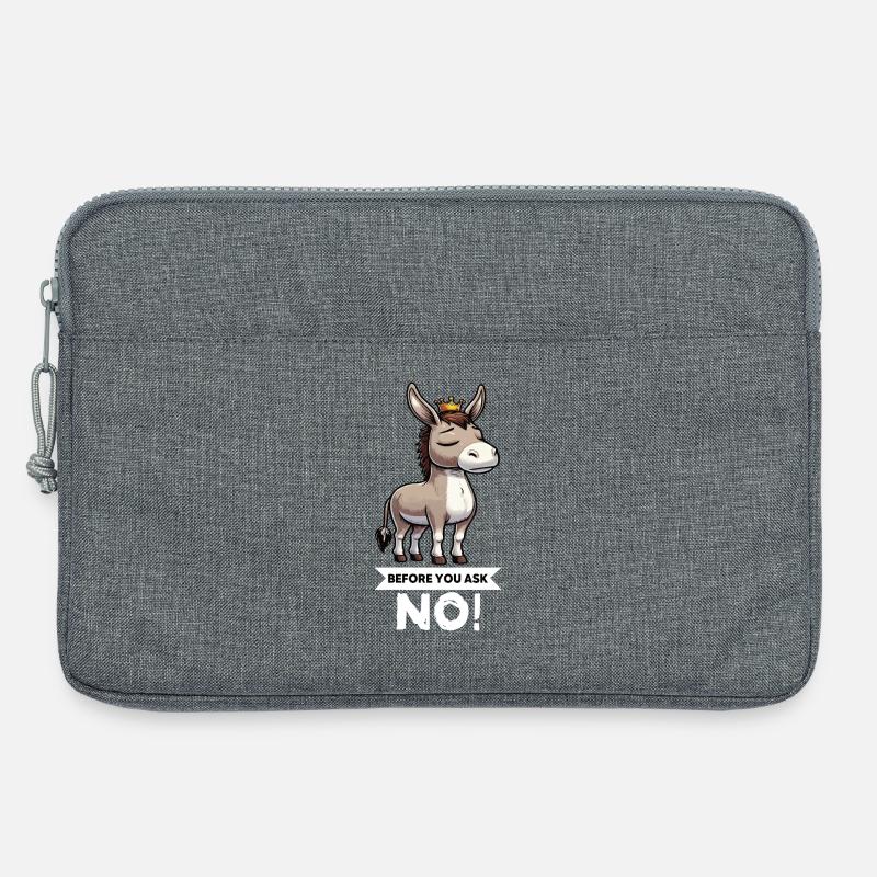 Before You Ask Esel Eselchen Eselhalter Muli Mulis - Laptoptasche 13" - Grau meliert