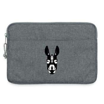 Âne / Tête - Sacoche pour ordinateur portable 13 pouces - gris chiné - Devant