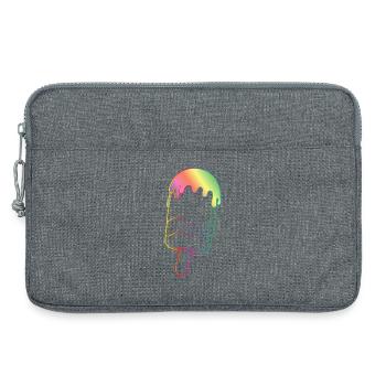 Regenbogen Eis Outline Neon Style  - Laptop bag 13" - heather grey - Front