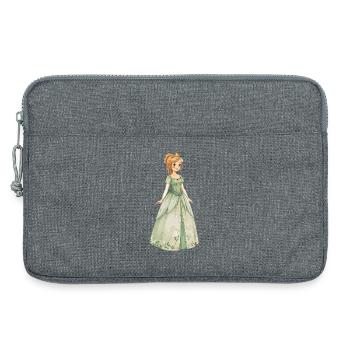 Elfenprinzessin im Smaragdgrünen Kleid - Laptoptasche 13" - Grau meliert - Vorne