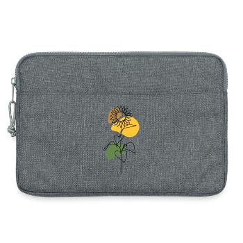 Conception des dessins de lignes tournesol - Sacoche pour ordinateur portable 13 pouces - gris chiné - Devant