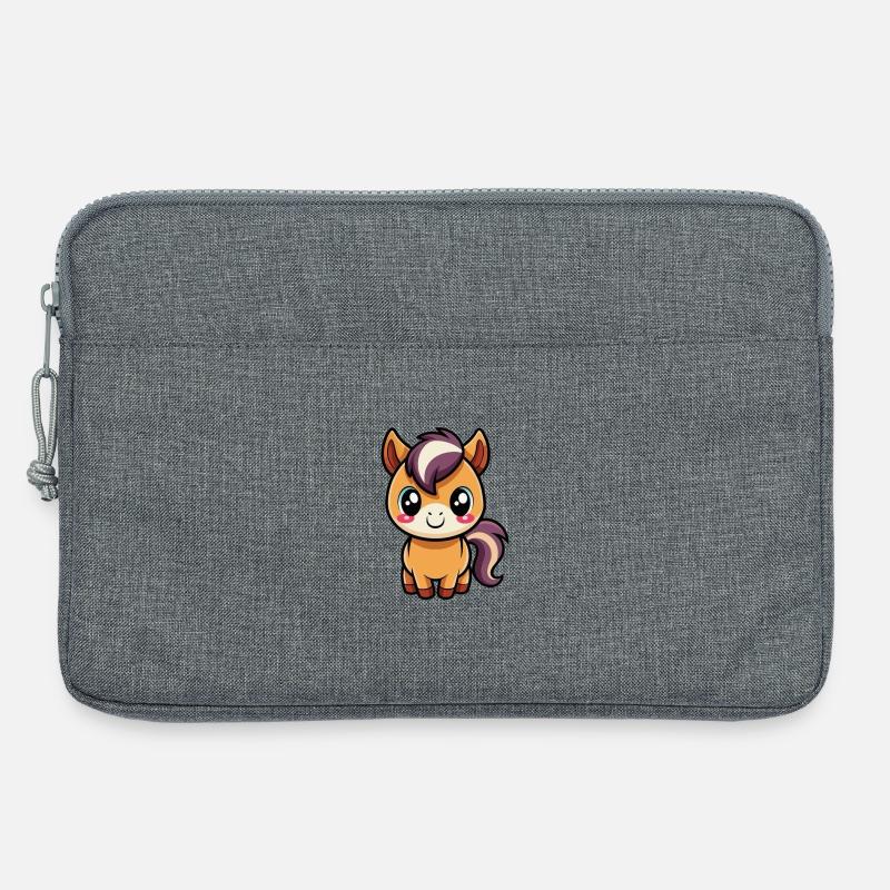 Cute chibi bangs with purple mane - Laptop bag 13" - heather grey