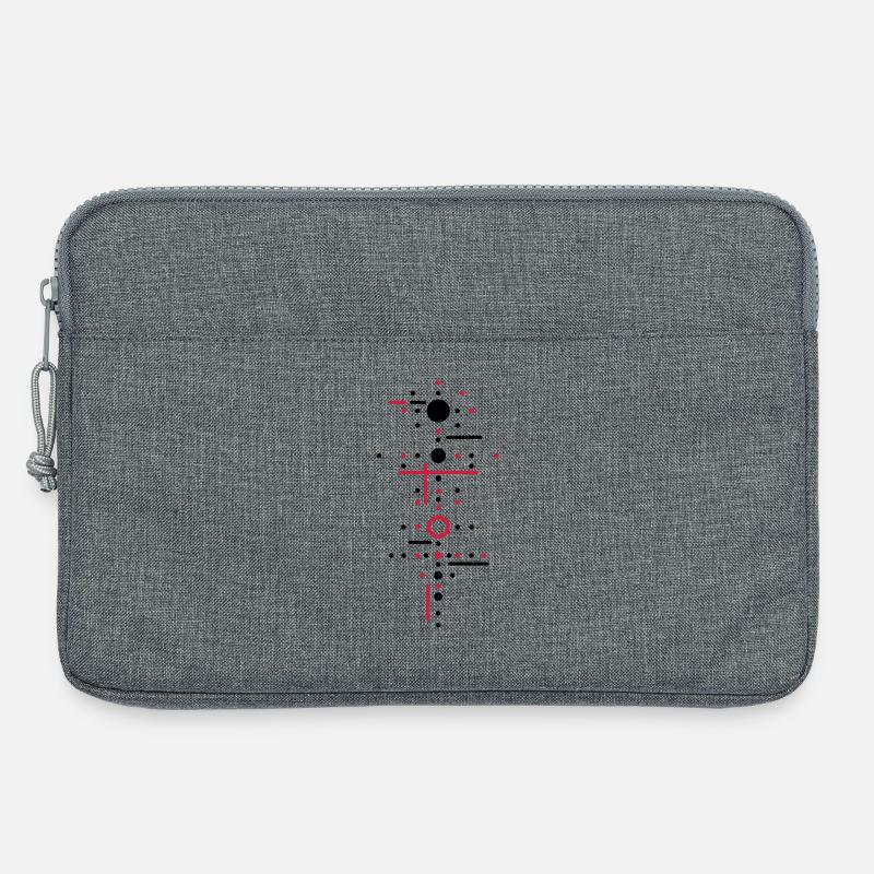 Punkte und Linien - Laptoptasche 13" - Grau meliert