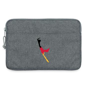 Sylt Puzzle - schwarz rot gold - Laptoptasche 13" - Grau meliert - Vorne