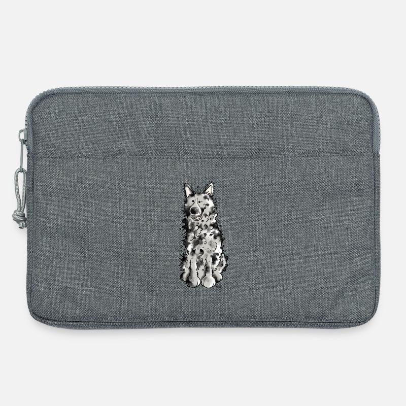 Fröhlicher Mudi - Laptoptasche 13" - Grau meliert