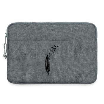 Feather and birds, feather with birds - Laptop bag 13" - heather grey - Front