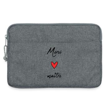 MEISTER. MEISTER. VIELEN DANK. DANKE, MEISTER. MEISTER. HERZ - Laptoptasche 13" - Grau meliert - Vorne