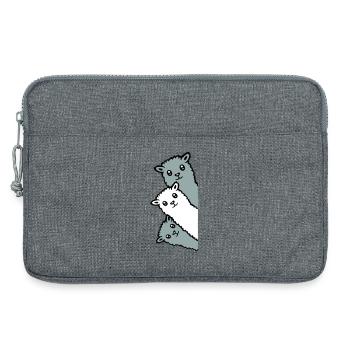 3 Alpakas Lamas schauen neugierig Tierköpfe Freude - Laptoptasche 13" - Grau meliert - Vorne