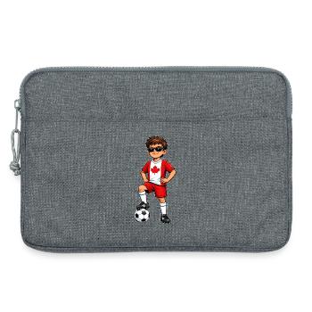 Drapeau canadien des Soccer Boy Canada Fan - Sacoche pour ordinateur portable 13 pouces - gris chiné - Devant