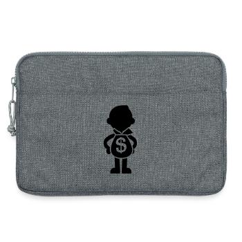 Geldsack in den Händen - Laptoptasche 13" - Grau meliert - Vorne