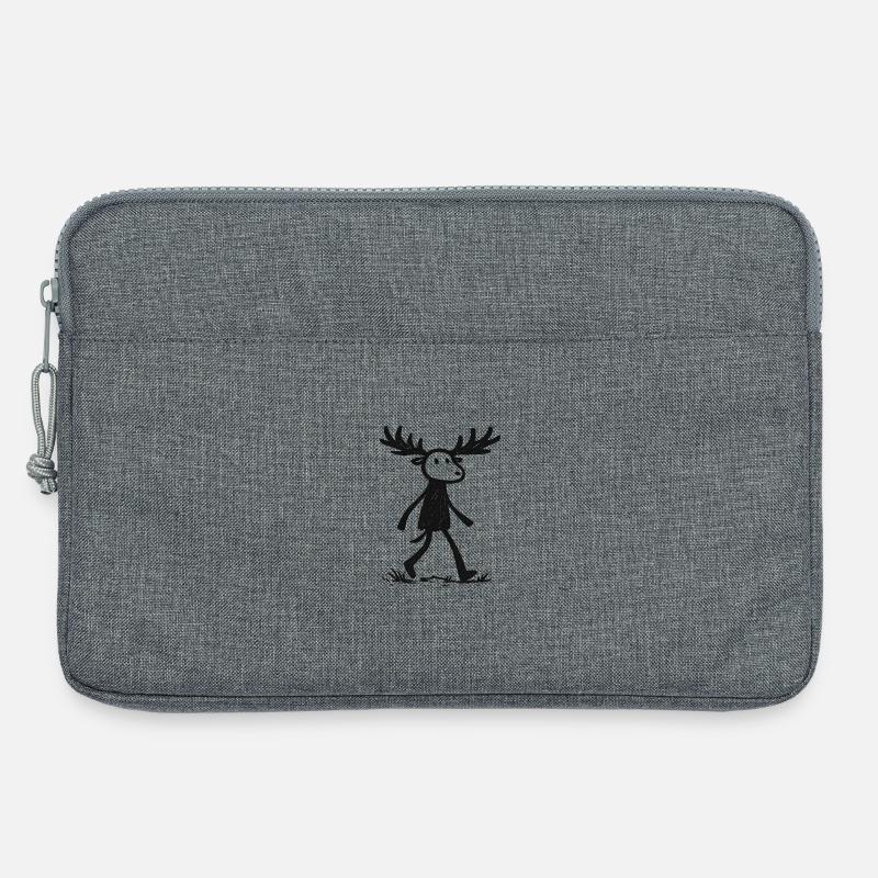 Moose Silhouette im Wald - Laptoptasche 13" - Grau meliert