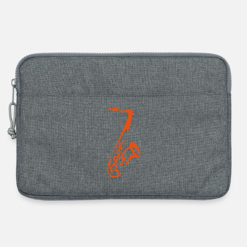 Saxy - Expressive Saxophon Silhouette Design - Laptoptasche 13" - Grau meliert