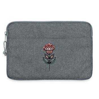 Handgezeichnete Blütenoase - Laptop bag 13" - heather grey - Front