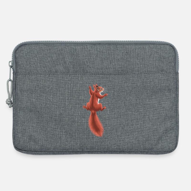 Süßes kletterndes rotes Eichhörnchen - Laptoptasche 13" - Grau meliert