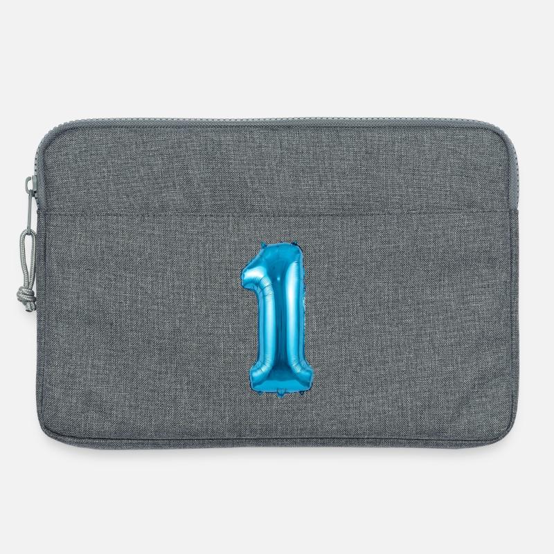 1. Geburtstag, Erster Geburtstag Ballon blau - Laptoptasche 13" - Grau meliert