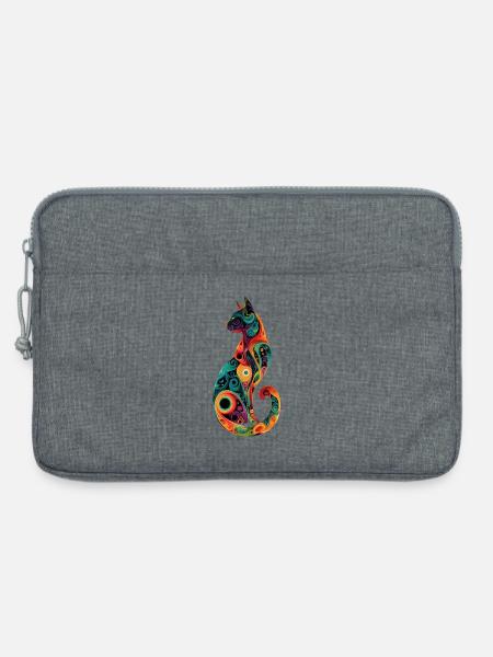 Psychedelische Katze - Laptoptasche 13" - Grau meliert