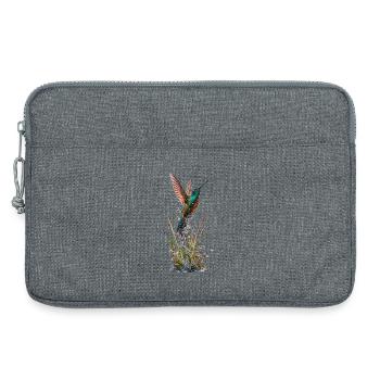 Colibri éclatant et éclaboussures d'eau - Sacoche pour ordinateur portable 13 pouces - gris chiné - Devant