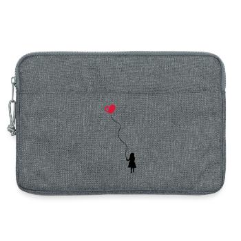 Enfant avec le ballon de coeur. - Sacoche pour ordinateur portable 13 pouces - gris chiné - Devant
