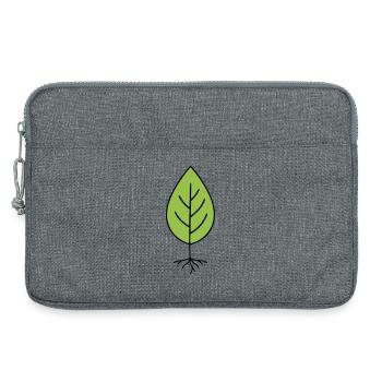 Motif feuille minimaliste vert - Sacoche pour ordinateur portable 13 pouces - gris chiné - Devant