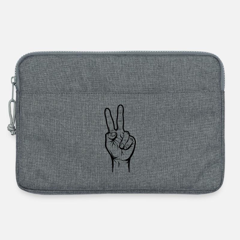 Peacezeichen Hand - Laptoptasche 13" - Grau meliert