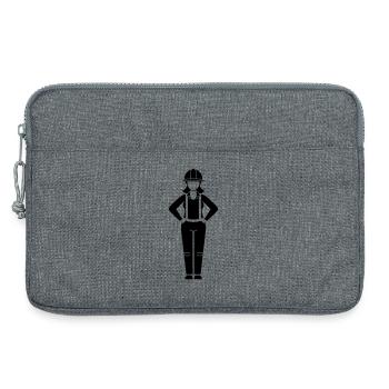 Construction Worker Woman Team Leader - Laptop bag 13" - heather grey - Front