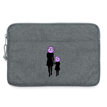 Family Silhouette Dear Children Parents Mom Dad - Laptop bag 13" - heather grey - Front